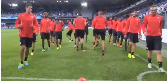 BINTEO-Η προπόνηση του Ολυμπιακού στις Βρυξέλλες