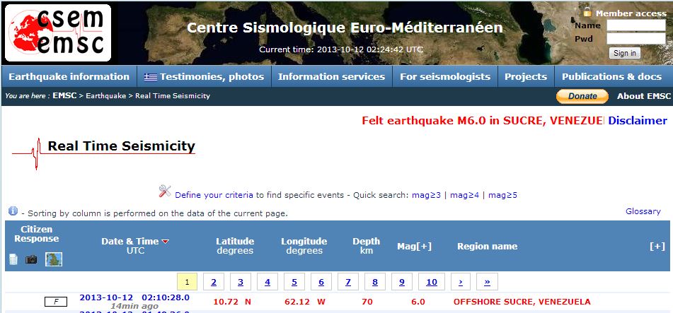 Σεισμός 6 Ρίχτερ στη Βενεζουέλα