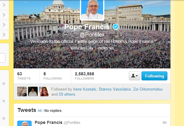 Ο Πάπας ξεπέρασε τους Times