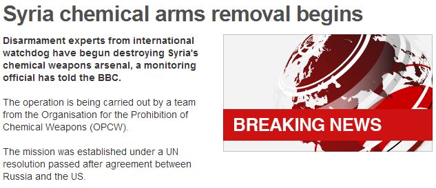 BBC: Άρχισε η καταστροφή των χημικών