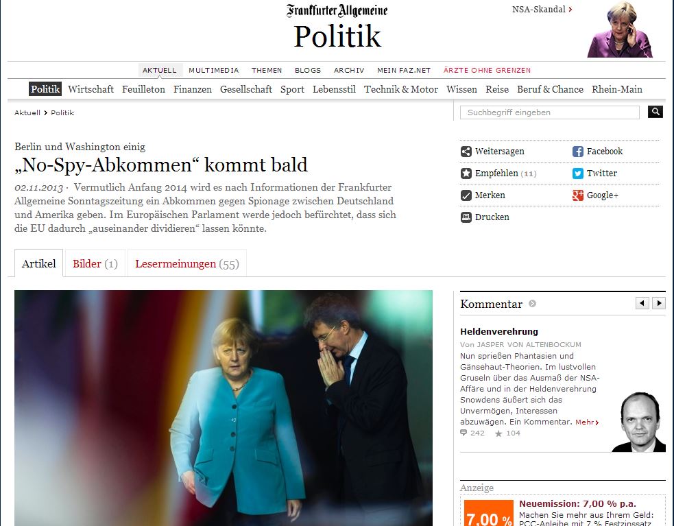 Συμφωνία για «μη κατασκοπεία»;