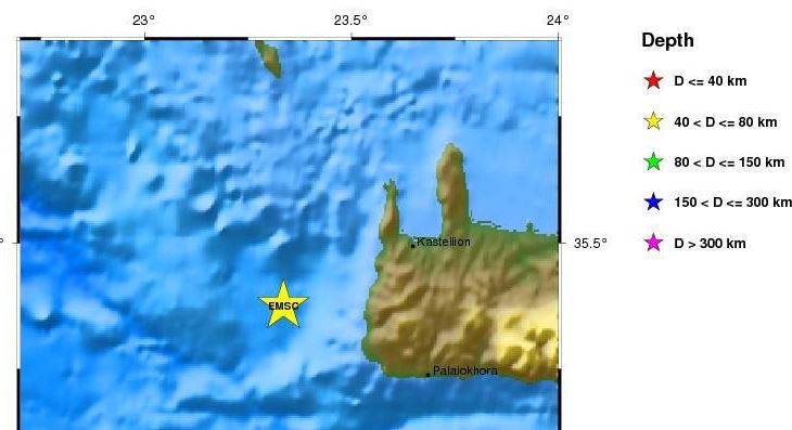 Σεισμός 3.6 Ρίχτερ στην Κρήτη