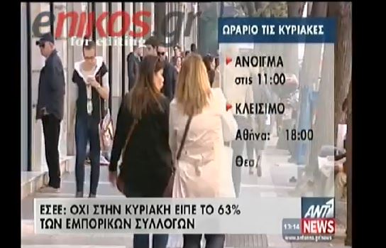 ΒΙΝΤΕΟ-Αντιδράσεις για τις Κυριακές