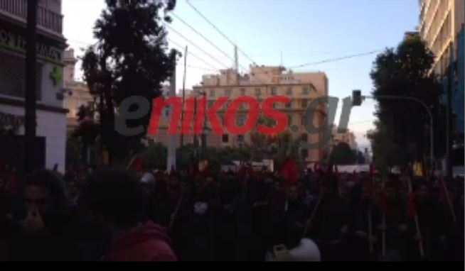 ΤΩΡΑ-ΒΙΝΤΕΟ:Η πορεία στη Σταδίου