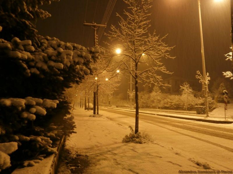 ΦΩΤΟ-Η Φλώρινα στα λευκά