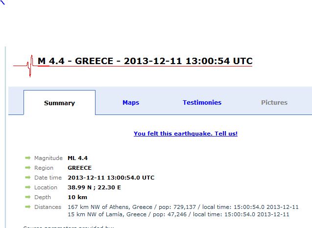 Σεισμός 4,4 R στη Λαμία