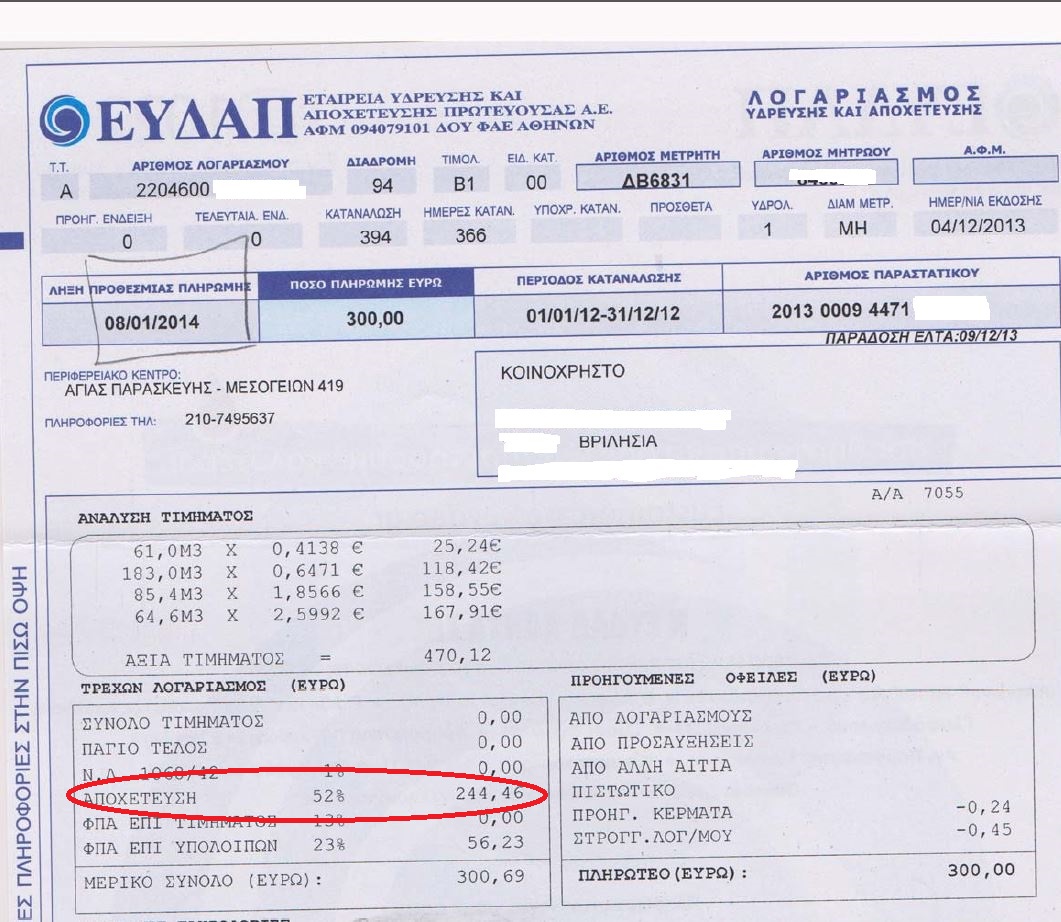 Πληρώνουν αποχέτευση που δεν έχουν