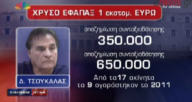 ΒΙΝΤΕΟ-Το “χρυσό” εφάπαξ του Τσουκαλά