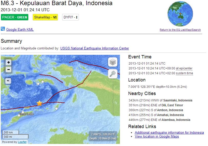 Σεισμός 6,3 Ρίχτερ στην Ινδονησία