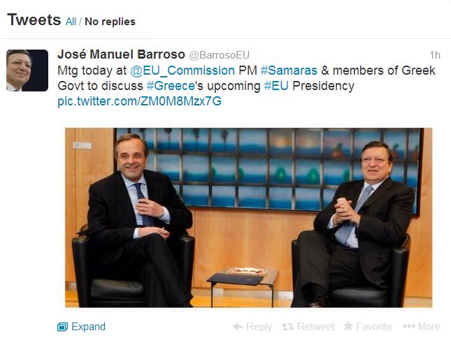 ΦΩΤΟ-Η Συνάντηση Σαμαρά-Μπαρόζο