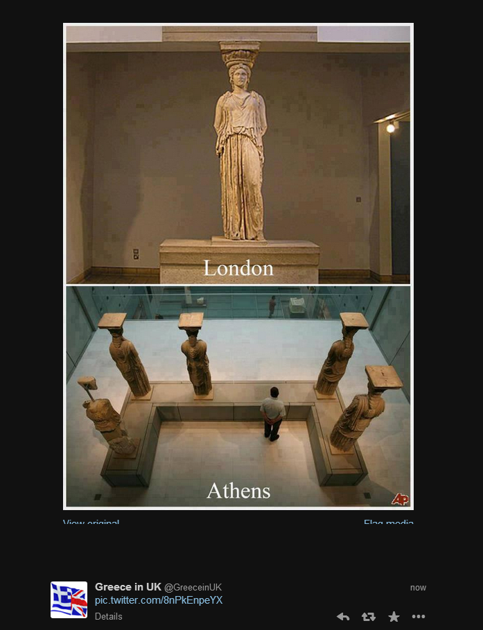 Έλληνες της Βρετανίας:Η Καρυάτιδα που λείπει…