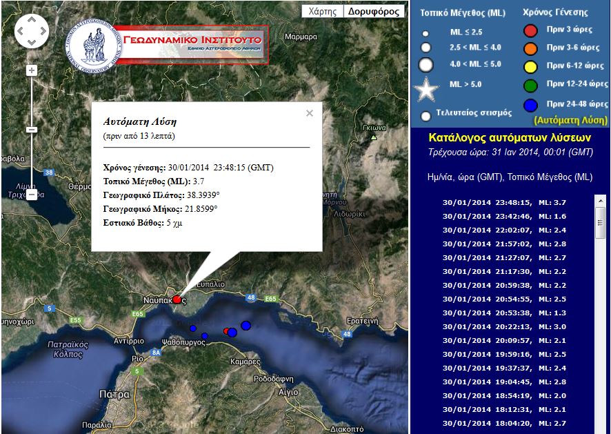 ΤΩΡΑ-Σεισμός 3,7R στη Ναύπακτο