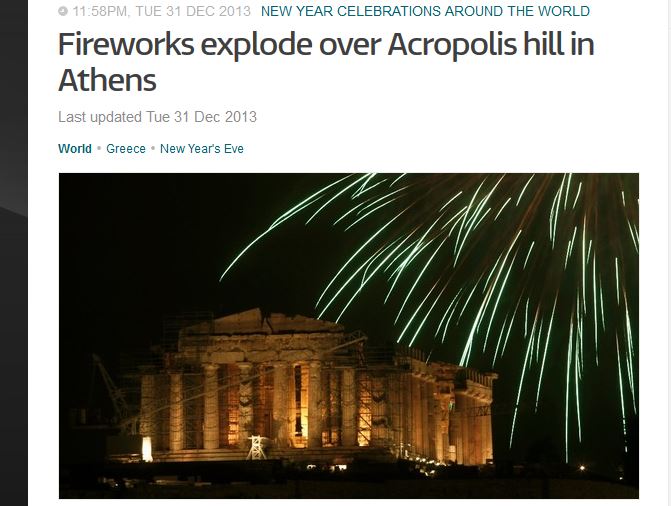 ΦΩΤΟ-Διεθνή μέσα για τα πυροτεχνήματα στην Ακρόπολη