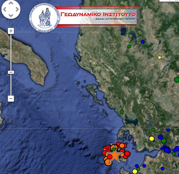 ΤΩΡΑ-5,2R δίνει το νέο σεισμό το Γεωδυναμικό-5,3R το Ευρωμεσογειακό