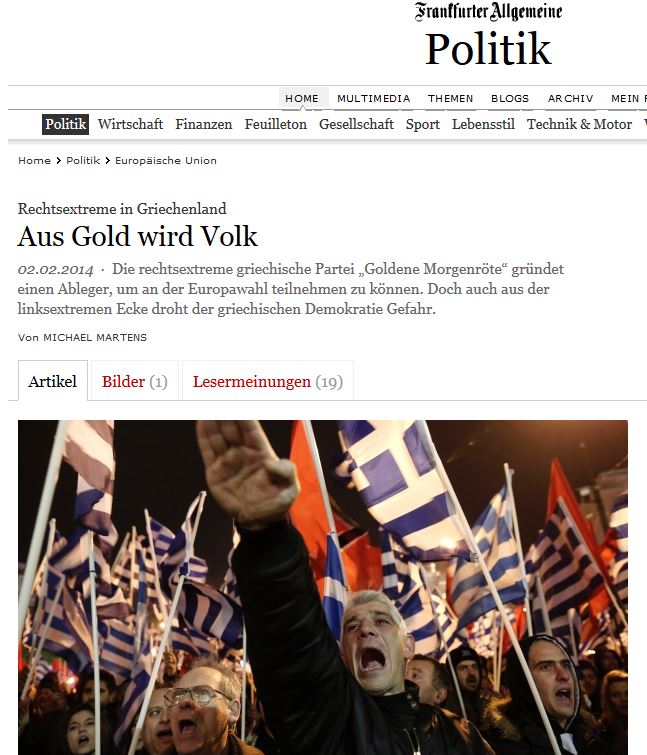 FAZ: Η Χρυσή Αυγή αναβαπτίζεται