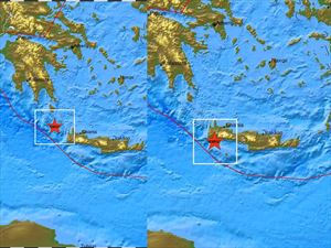 Δύο σεισμικές δονήσεις στην Κρήτη