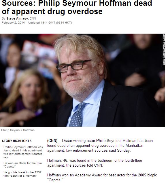 Φίλιπ Σέιμουρ Χόφμαν-Φήμες για υπερβολική δόση ναρκωτικών