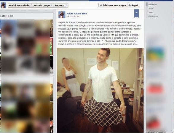 ΦΩΤΟ-Πήγε στη δουλειά με τη φούστα της γυναίκας του