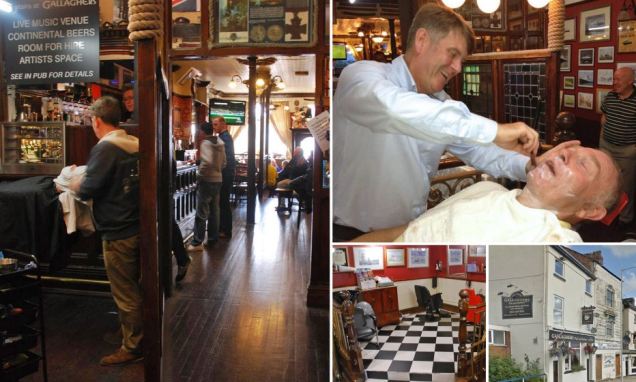 perierga.gr- Παμπ προσφέρει... ξύρισμα & κούρεμα με το ποτό!