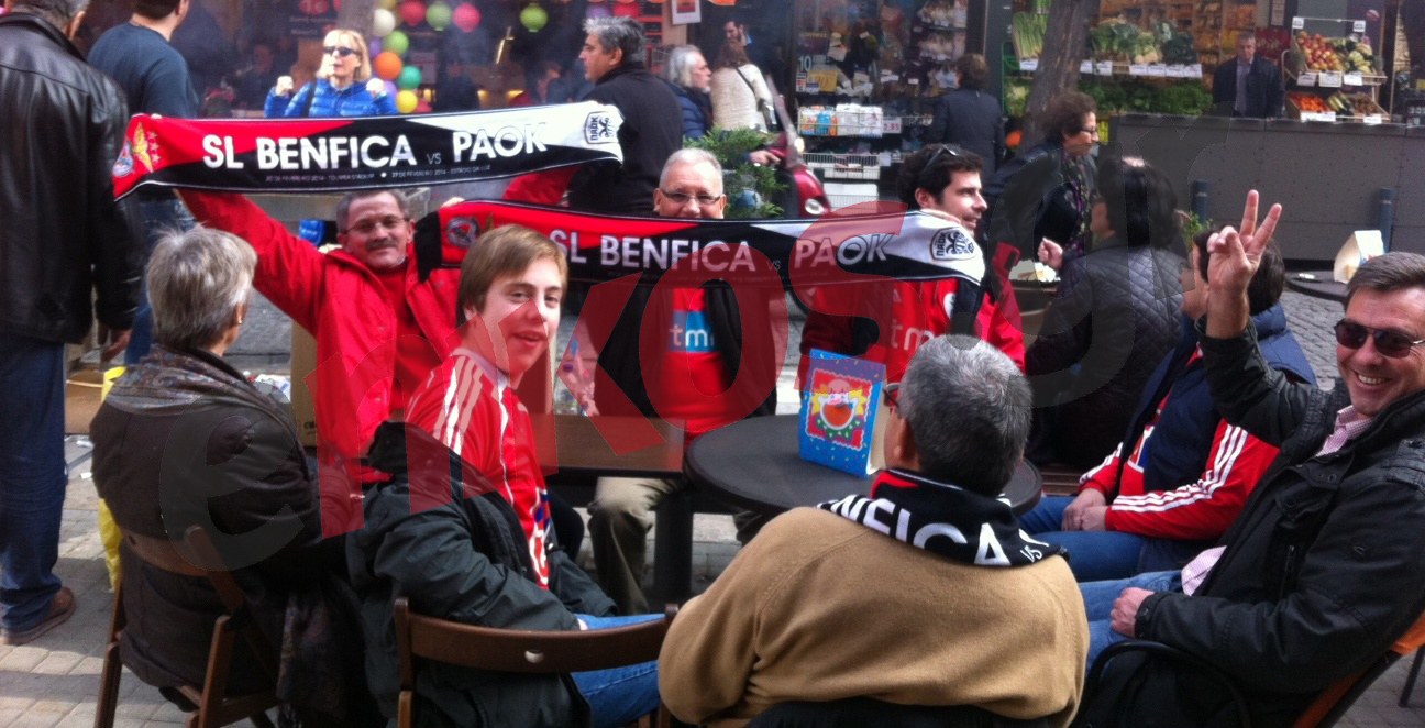 ΦΩΤΟ-Οπαδοί της Μπενφίκα στη Θεσσαλονίκη