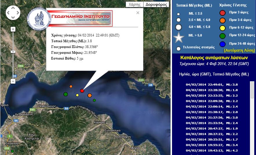 ΤΩΡΑ-Σεισμός 3,8R στο Αίγιο