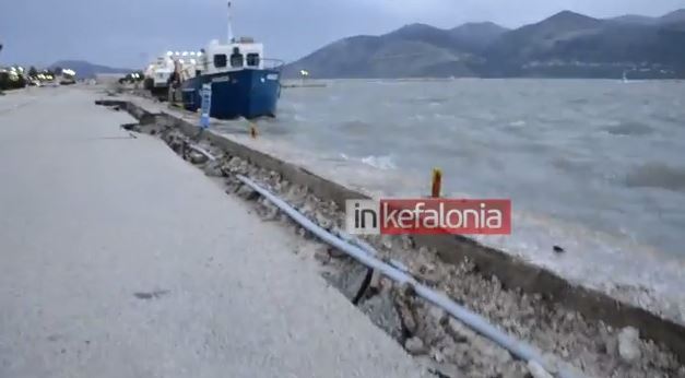 ΒΙΝΤΕΟ-Οι καταστροφές στο λιμάνι του Ληξουρίου