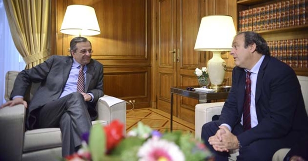 Υπόσχεση Σαμαρά στον Πλατινί για εκσυγχρονισμό των γηπέδων