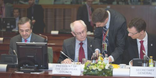 ΦΩΤΟ-Σαμαράς και Ρομπάι στις Βρυξέλλες