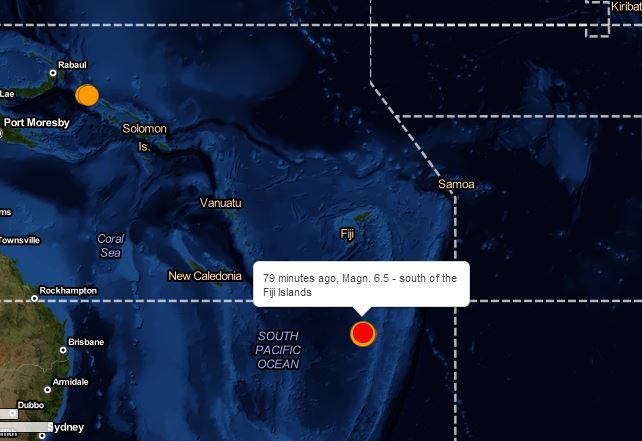 Σεισμός 6,5R κοντά στα νησιά Φίτζι