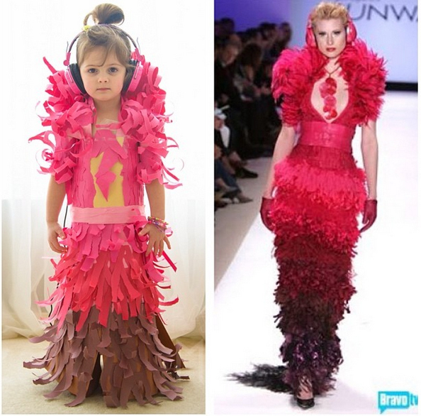 perierga.gr - 4χρονη… σχεδιάστρια μόδας φτιάχνει ρούχα από χαρτί!