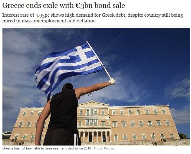 Daily Telegraph: Η Ελλάδα επιστρέφει από την εξορία