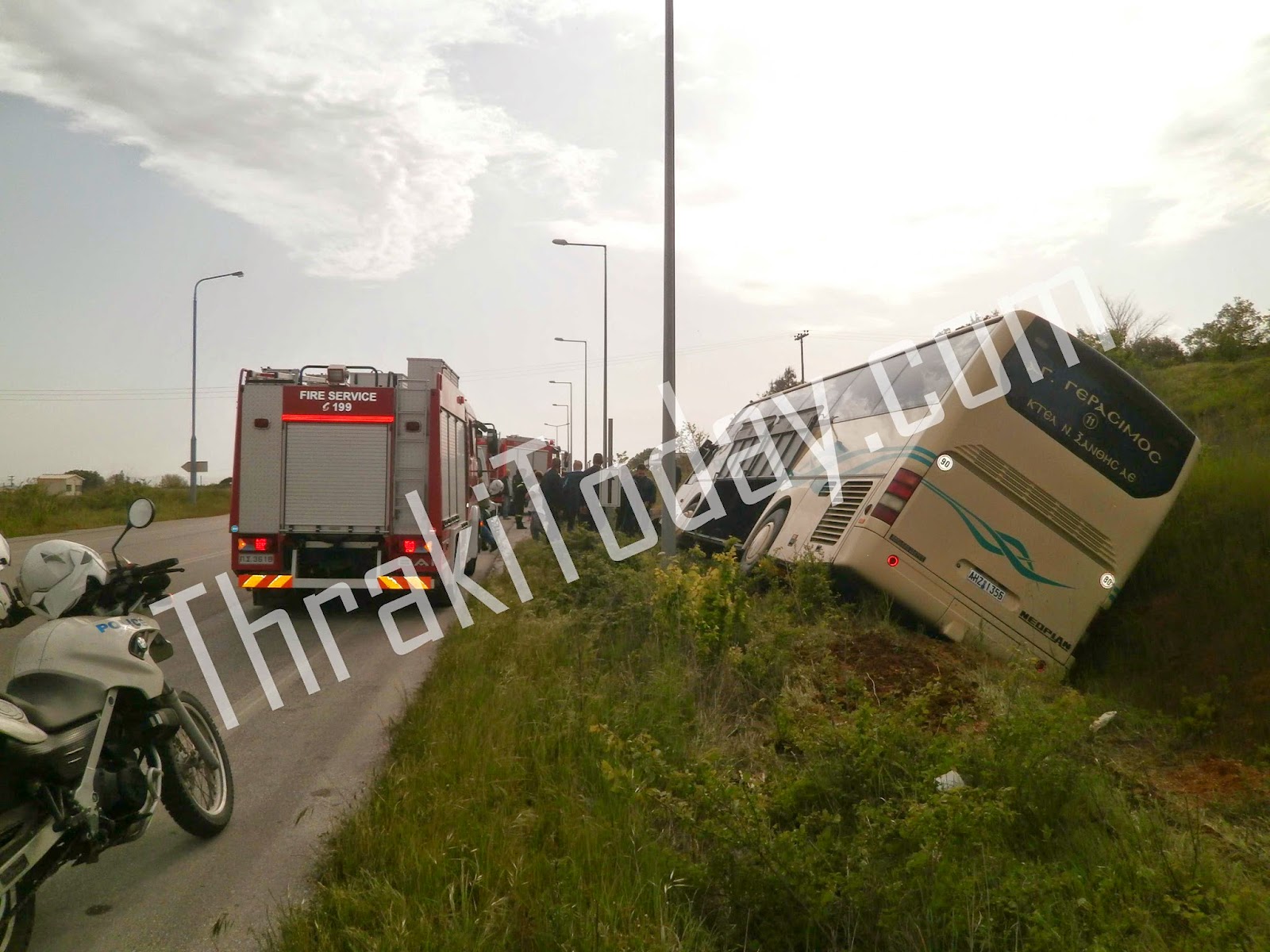 ΒΙΝΤΕΟ-Ανετράπη λεωφορείο του ΚΤΕΛ στην Ξάνθη