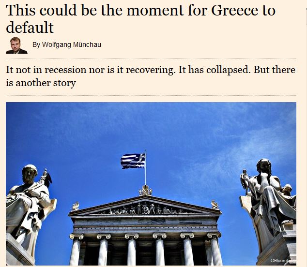 Financial Times: Ώρα να χρεωκοπήσει η Ελλάδα…