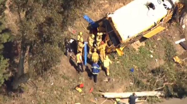 ΤΩΡΑ-Εννέα τραυματίες σε ατύχημα με σχολικό λεωφορείο