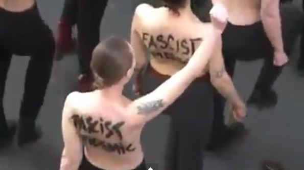 ΒΙΝΤΕΟ-Οι Femen διαδήλωσαν κατά του φασισμού