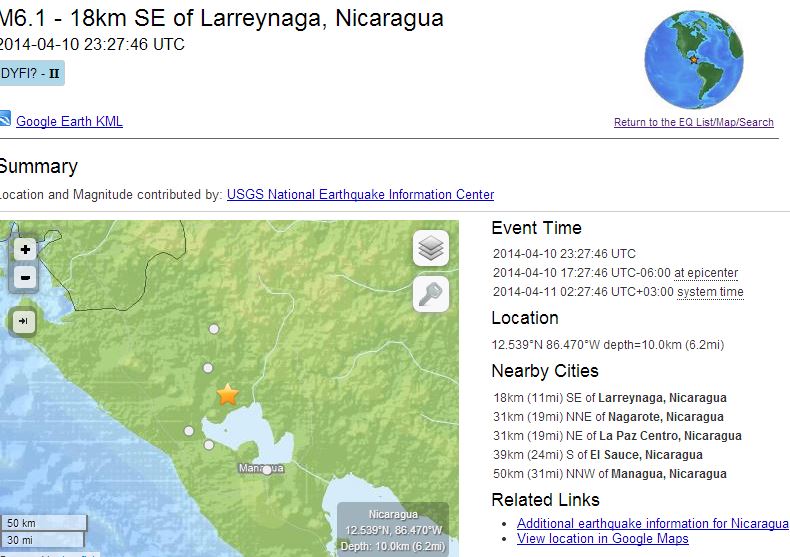 Τραυματίες και κατεστραμμένα σπίτια στη Νικαράγουα από τον σεισμό