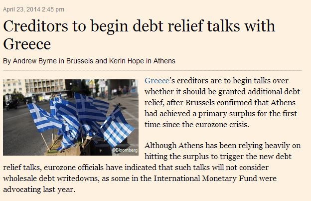 FT: Οι πιστωτές ξεκινούν συνομιλίες για την ελάφρυνση του ελληνικού χρέους