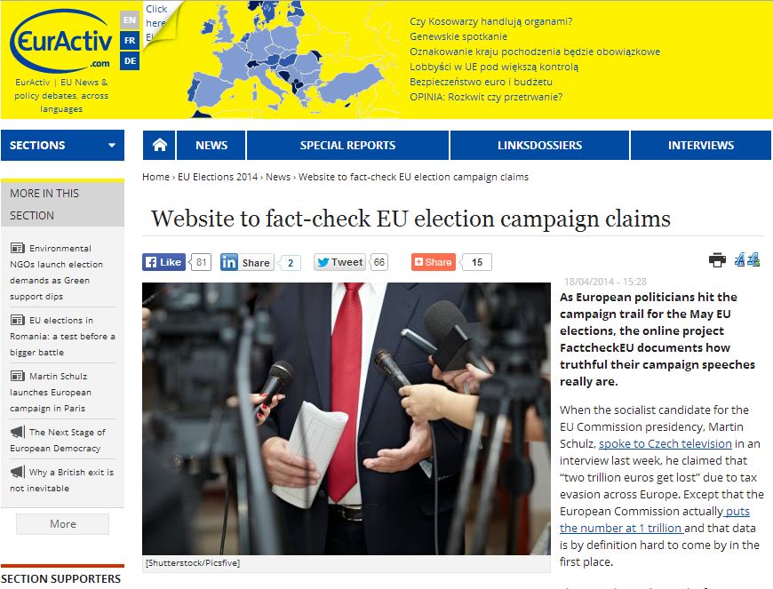 Ιστοσελίδα θα ελέγχει προεκλογικές ανακρίβειες