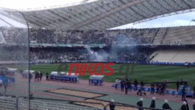 ΒΙΝΤΕΟ-ΤΩΡΑ-Καθίσματα και φωτοβολίδες στο ΟΑΚΑ