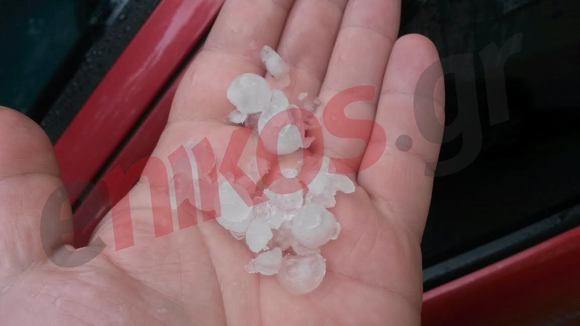 ΦΩΤΟ-Χαλάζι σαν… πέτρα