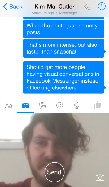 facebook messenger for ios selfie