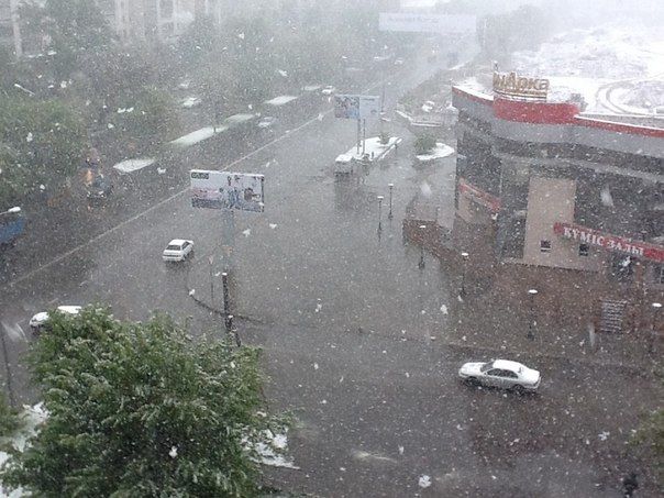 Χιόνισε μετά από καύσωνα στο Καζακστάν