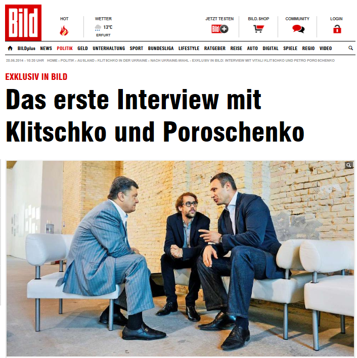 Bild: Δέσμευση του Ποροσένκο να θέσει τέλος στον “πόλεμο”