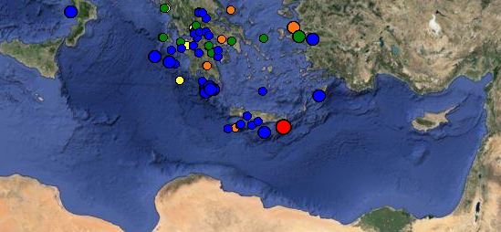 Σεισμός 4,3R νότια της Κρήτης