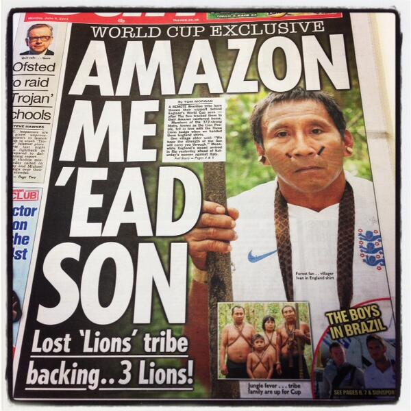 ΦΩΤΟ-Φυλή του Αμαζονίου στηρίζει την Εθνική Αγγλίας