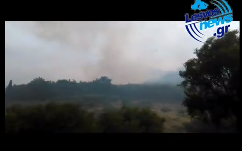 ΒΙΝΤΕΟ-Μαίνεται η φωτιά στη Λέσβο