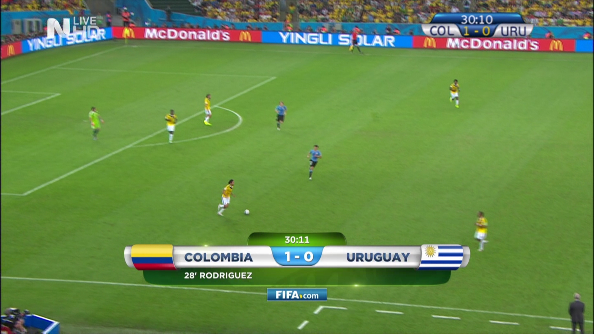 Live: Κολομβία-Ουρουγουάη 1-0 (28’)