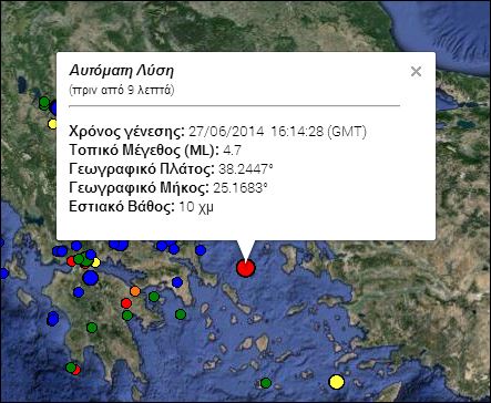 Ο σεισμός έγινε αισθητός και στην Αττική