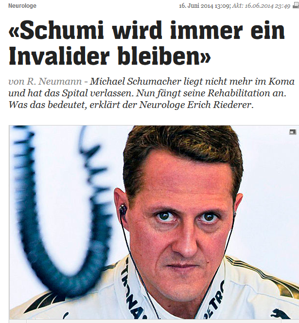 “Ο Σουμάχερ θα παραμείνει ανάπηρος” λέει Ελβετός νευρολόγος