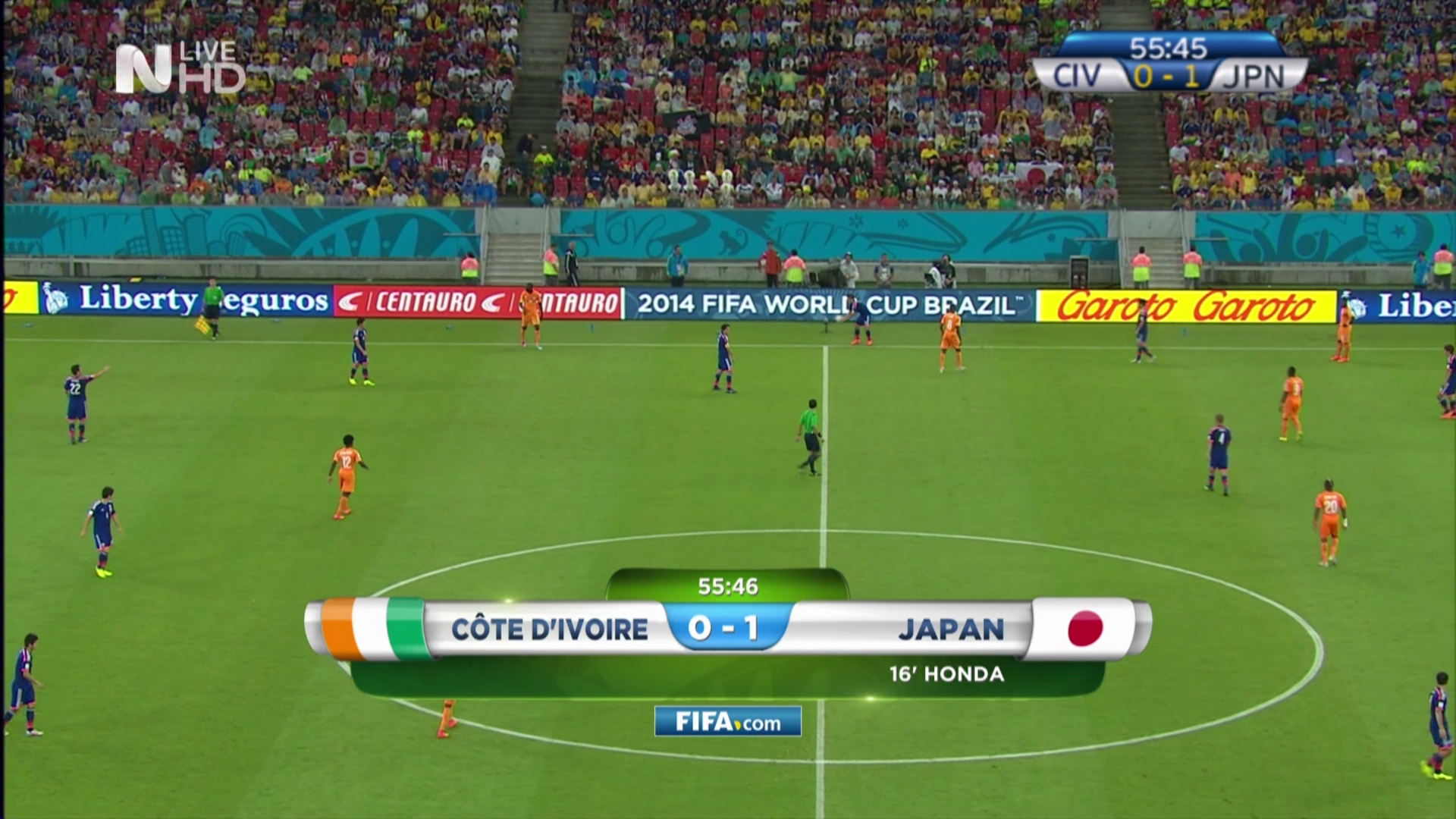 Live: Ακτή Ελεφαντοστού-Ιαπωνία 0-1 (55’)